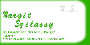 margit szilassy business card
